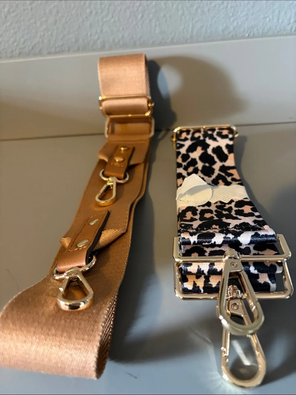 Adjustable Brown and Leopard Print Replacement Bag Straps